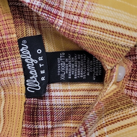 Wrangler Women's Mustard and Burgundy Plaid Shirt. SIZE XXL - Picture 2 of 4